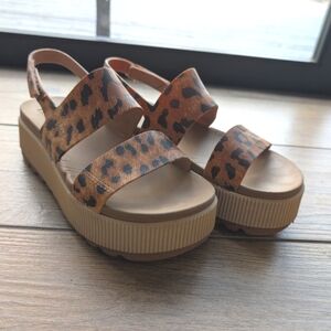 Reef Water Vista Higher Platform Sandals Leopard Print